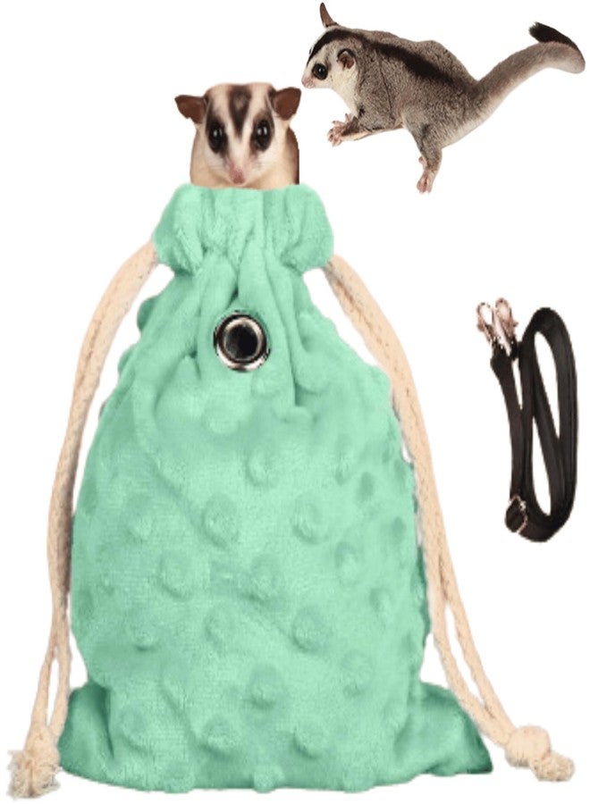 Copfeu Sugar Glider Bonding Pouch - Soft Sleeping Pouch with Breathable Vent & Drawstring Portable Travel Bag Small Animal Carrier for Sugar Glider Squirrel Hamster Rats Hedgehog Bird Parrot (Green)